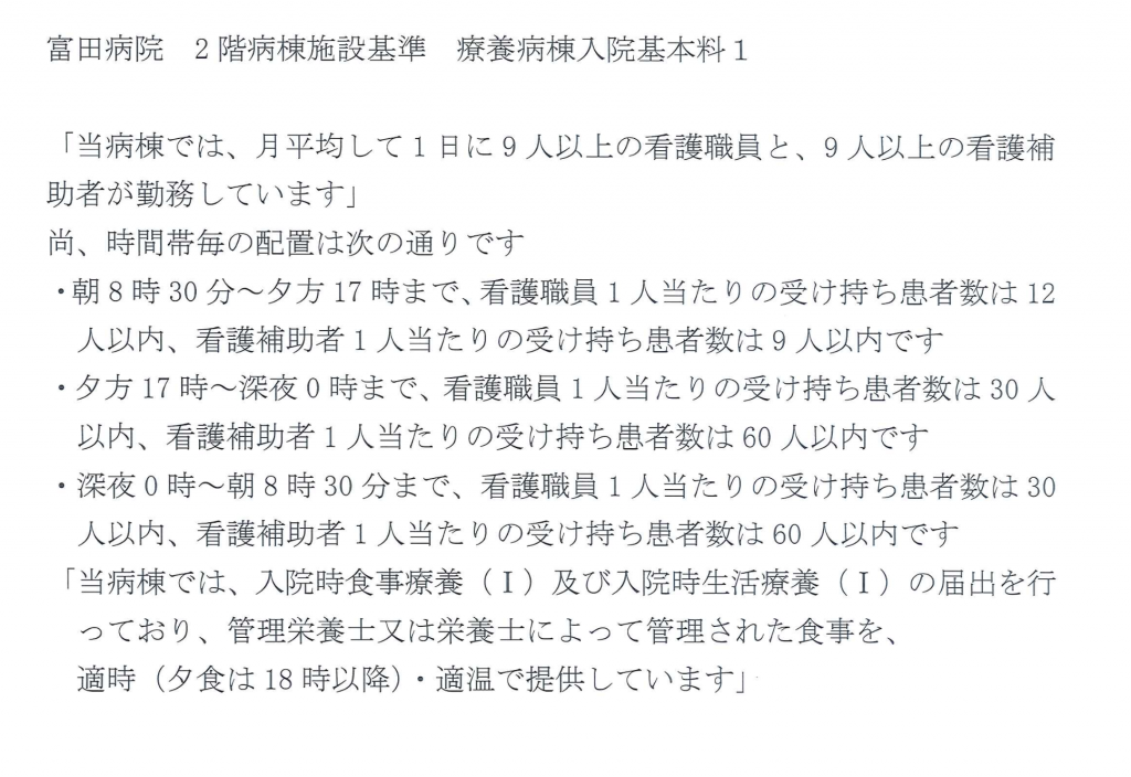 2階病棟施設基準療養病棟入院基本料